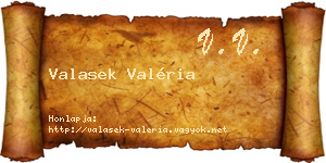 Valasek Valéria névjegykártya